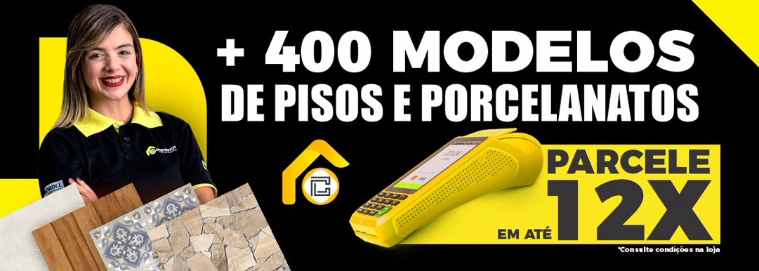 Mais de 400 modelos de pisos e porcelanatos — Parcele em até 12x. Consulte condições na loja.